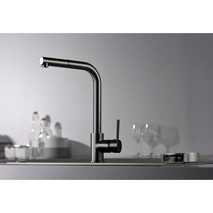 Imex Grifo de cocina extraíble Malta (Black gun metal) | BAUHAUS