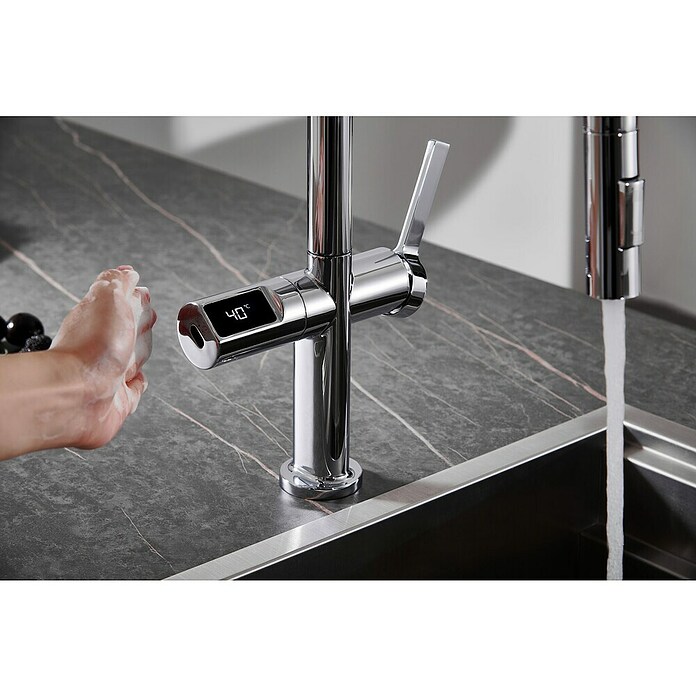 Imex Grifo de cocina extraíble Turín (Cromo) | BAUHAUS