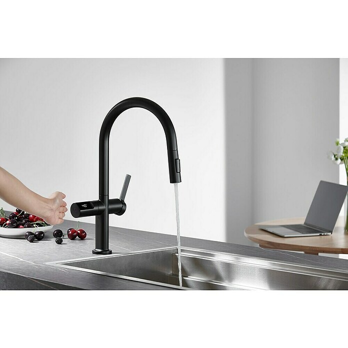 Imex Grifo de cocina extraíble Turín (Negro) | BAUHAUS