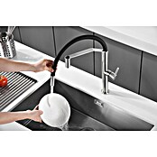 Imex Grifo de cocina flexible Deva (Negro/Cromo, Mate) | BAUHAUS
