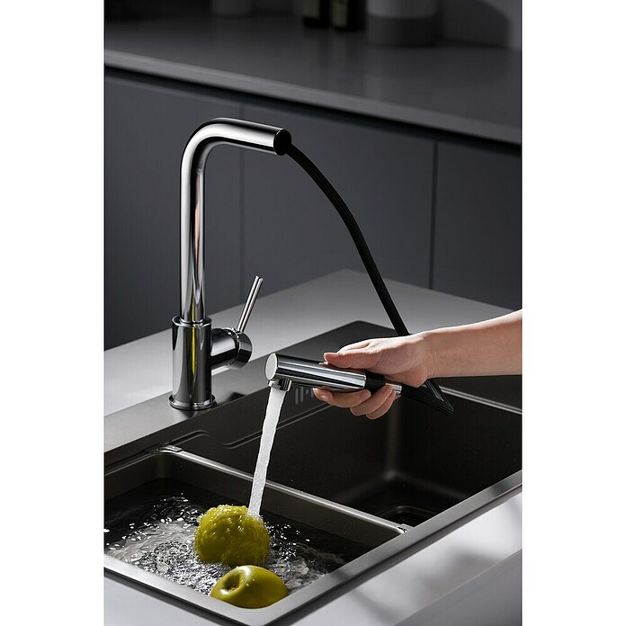 Imex Grifo de cocina extraíble Malta (Cromado) | BAUHAUS