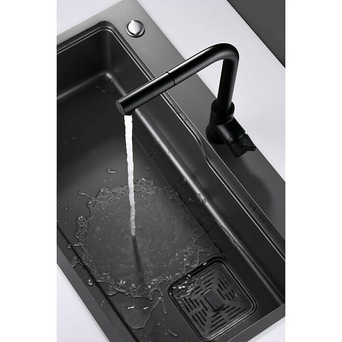 Imex Grifo de cocina extraíble Malta (Negro) | BAUHAUS