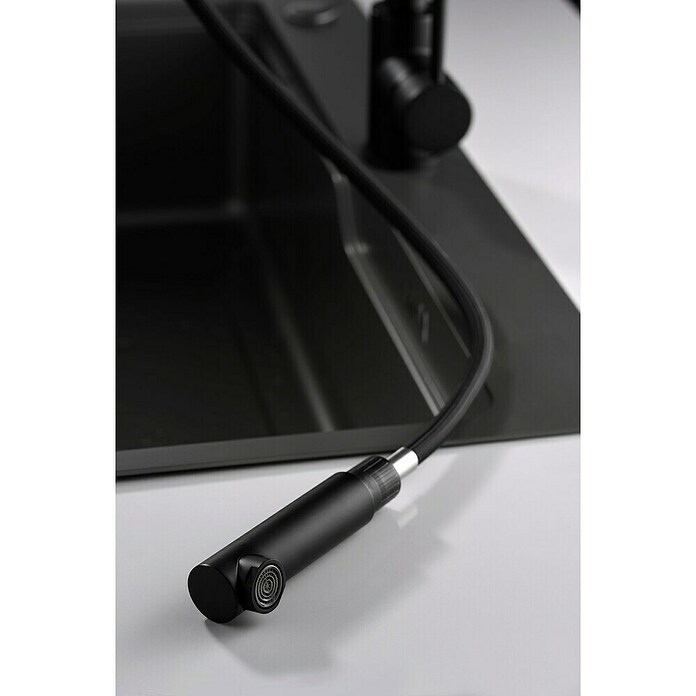 Imex Grifo de cocina extraíble Malta (Negro) | BAUHAUS
