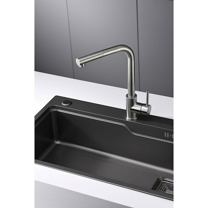 Imex Grifo de cocina extraíble Moscu (Acero, Satinado) | BAUHAUS