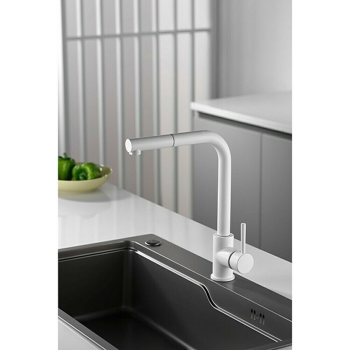 Imex Grifo de cocina extraíble Malta (Blanco) | BAUHAUS