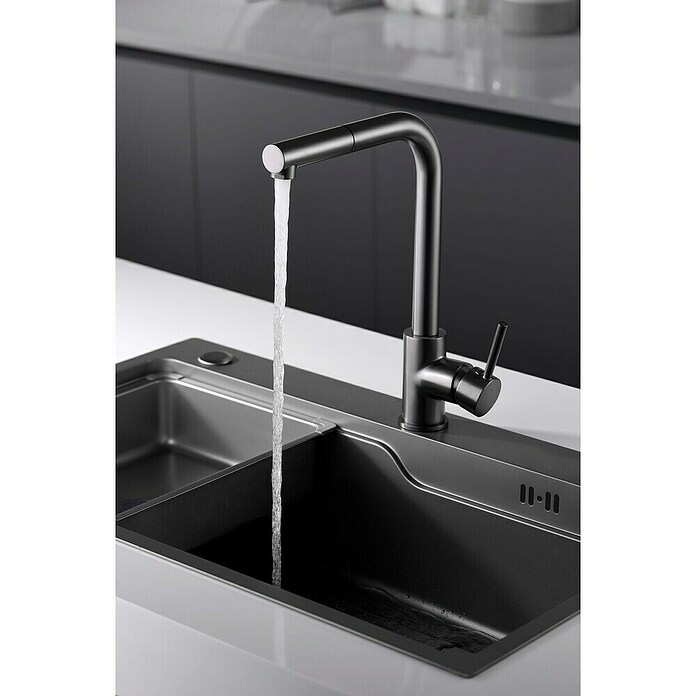 Imex Grifo de cocina extraíble Malta (Black gun metal) | BAUHAUS