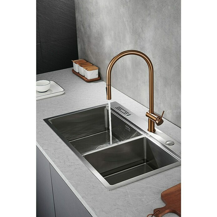 Imex Grifo de cocina extraíble Berna (Oro rosa) | BAUHAUS