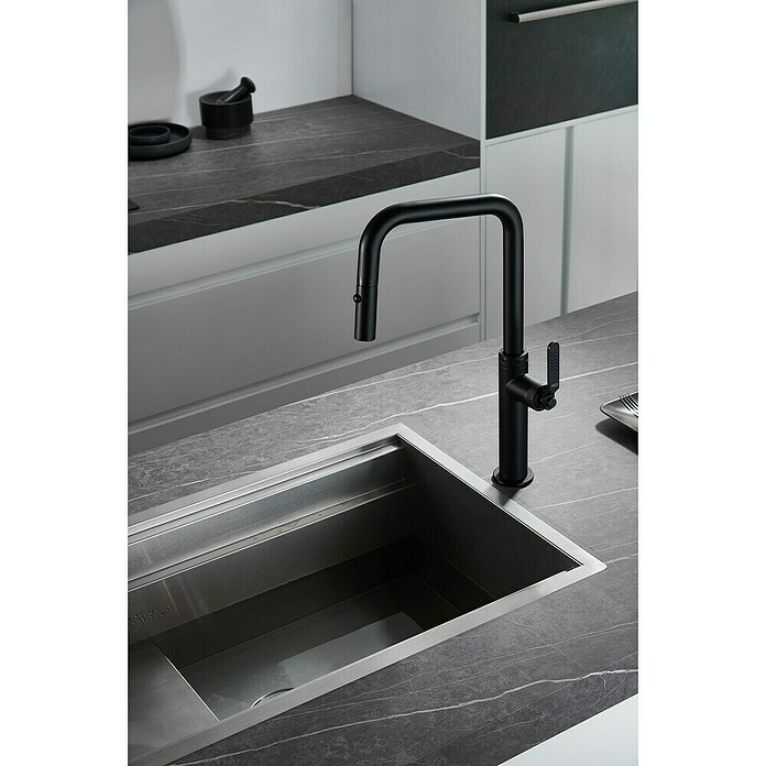 Grifo Imex Grifo Cocina IMEX Extraíble Negro Mate (¡Mangera 360º