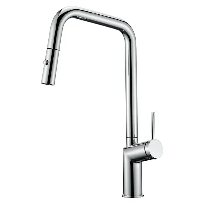 Imex Grifo de cocina extraíble Bonn - Cromo - Un grifo de cocina cromado muy pulido con un diseño elegante y un práctico cabezal de rociado extraíble para facilitar la limpieza.