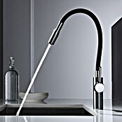 Imex Grifo de cocina flexible Tokyo (Negro/Cromo, Brillante) | BAUHAUS