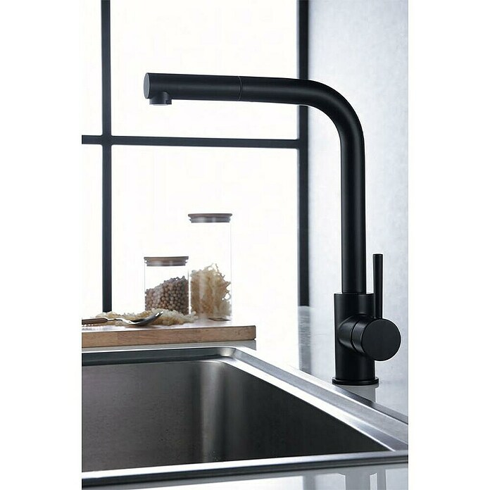 Imex Grifo de cocina extraíble Malta (Negro) | BAUHAUS
