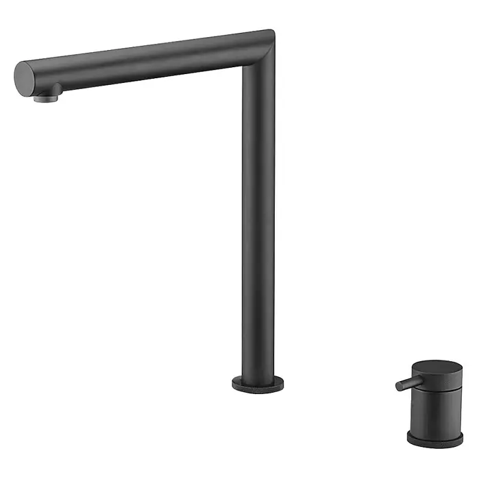 Imex Grifo de cocina escamoteable Itaca - Negro - Grifo negro con diseño minimalista y palanca de control separada para baños modernos. Un complemento elegante para cualquier lavabo.