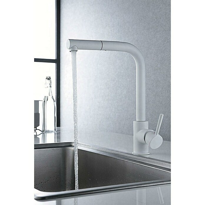 Imex Grifo de cocina extraíble Malta (Blanco) | BAUHAUS