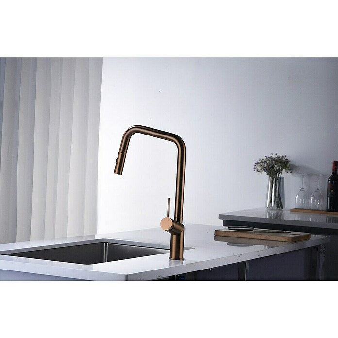 Imex Grifo de cocina extraíble Bonn (Oro rosa) | BAUHAUS
