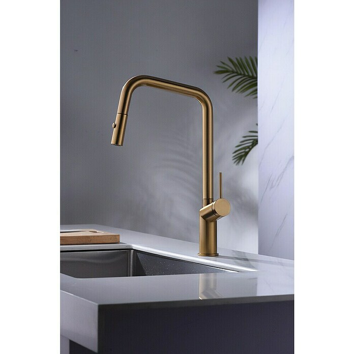 Imex Grifo de cocina extraíble Bonn (Oro) | BAUHAUS