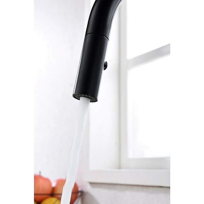 Imex Grifo de cocina extraíble Samoa (Negro) | BAUHAUS