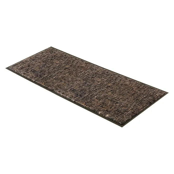 SCHÖNER WOHNEN-Kollektion Fußmatte Gitter - Anthrazit/Braun, 150 x 67 cm - Schmutzfangmatte mit braunem Muster und dunklem Rand. Ideal für den Eingangsbereich, um Schmutz und Feuchtigkeit zu absorbieren.