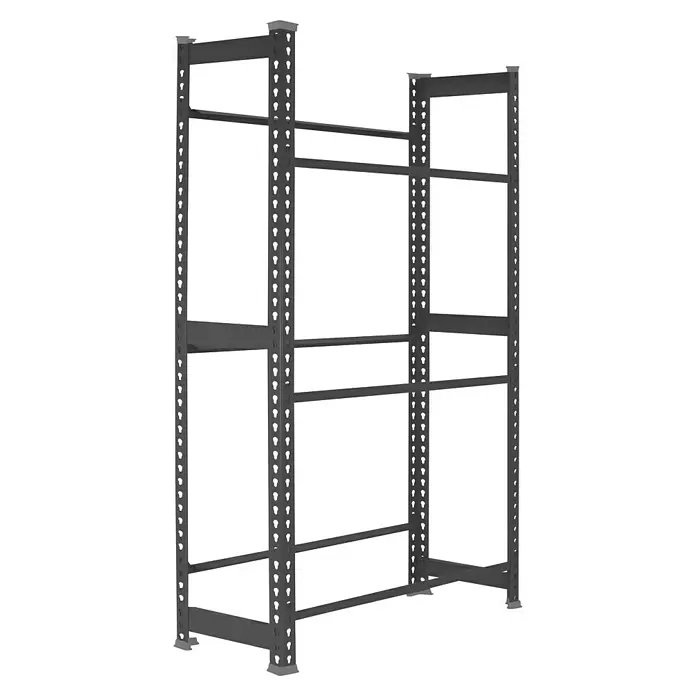 Simonrack Simonbottle Getränkekistenregal Bottleclick - H x B x T: 180 x 80 x 30 cm, Traglast Einlegeboden: 100 kg, Anzahl Böden: 3 Stk., Stecken, Anthrazit - Dunkelgraues Metall-Lagerregal mit mehreren verstellbaren Böden.