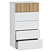 Cómoda Ethna (L x An x Al: 40 x 61 x 109 cm, Blanco Artik/Roble Natur, Número de cajones: 5 ud.) | BAUHAUS