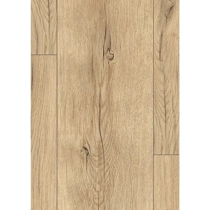Laminat - Vitura Eiche, Landhausdiele, 1.292 x 193 x 7 mm - Helle Holzoptik Bodenfliesen mit Maserung für ein natürliches und warmes Ambiente im Raum. Hochwertige Verarbeitung und detailgetreue Nachbildung.