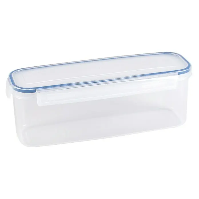 Sunware Frischhaltedose Basic - L x B x H: 31,2 x 11 x 11 cm, Transpatent - Transparente Frischhaltedose mit blauem Dichtungsring und Verschlussbügel, ideal für die Aufbewahrung von Lebensmitteln.