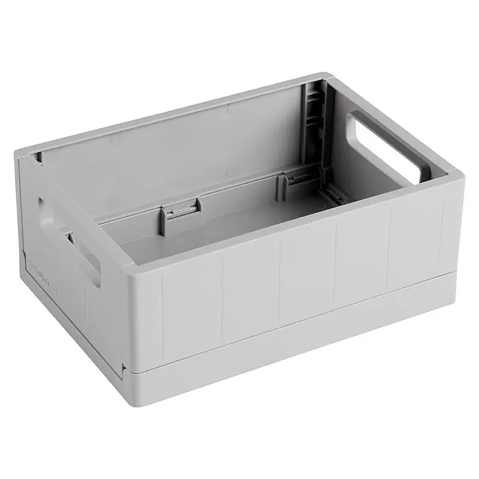 Sunware Sigma home Klappbox - L x B x H: 17,5 x 12,5 x 7 cm, Grau - Graue Kunststoffbox mit Griffen. Ideal zur Aufbewahrung von Gegenständen im Haushalt oder Büro.
