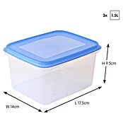 Sunware Gefrierdose Club Cuisine (1,5 l, L x B x H: 17,5 x 14 x 9,5 cm, Farbe Deckel: Blau) | BAUHAUS
