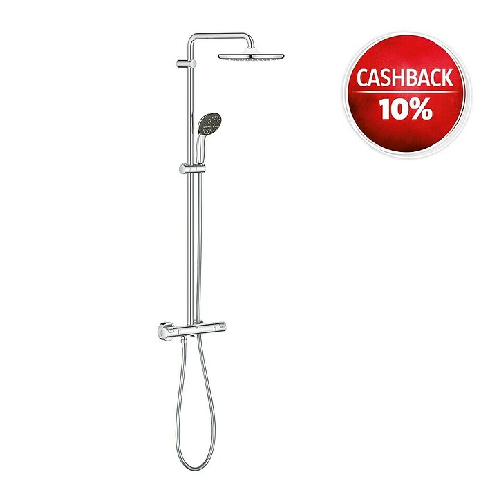 Grohe Vitalio Start Duschsystem 250 (Mit Thermostatarmatur, Lochabstand: 101,6 cm, Anzahl Strahlarten: 2 Stk., Chrom) | BAUHAUS