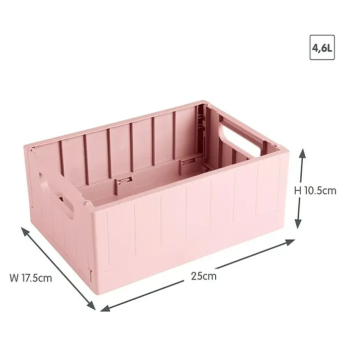 Sunware Sigma home Klappbox - L x B x H: 25 x 17,5 x 10,5 cm, Rosa - Rosa Aufbewahrungsbox aus Kunststoff mit den Maßen 25 x 17,5 x 10,5 cm und einem Fassungsvermögen von 4,6 Litern.