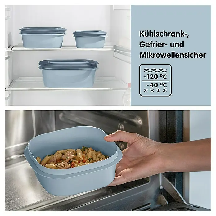 Sunware Sigma home Frischhaltedose - L x B x H: 23 x 23 x 9 cm, Blau, 2,8 l - Aufbewahrungsboxen für den Kühlschrank, Gefrierschrank und die Mikrowelle. Die Behälter sind temperaturbeständig von -40°C bis +120°C.