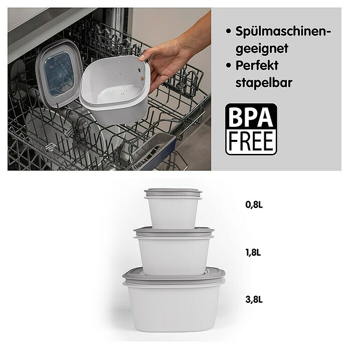 Sunware Sigma home Frischhaltedose (L x B x H: 23 x 23 x 9 cm, Grau, 2,8 l) | BAUHAUS
