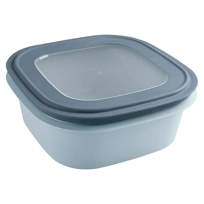 Sunware Sigma home Frischhaltedose - L x B x H: 23 x 23 x 9 cm, Blau, 2,8 l - Luftdichter, quadratischer, hellblauer Lebensmittelbehälter mit grauem Deckel zur Aufbewahrung von Lebensmitteln.