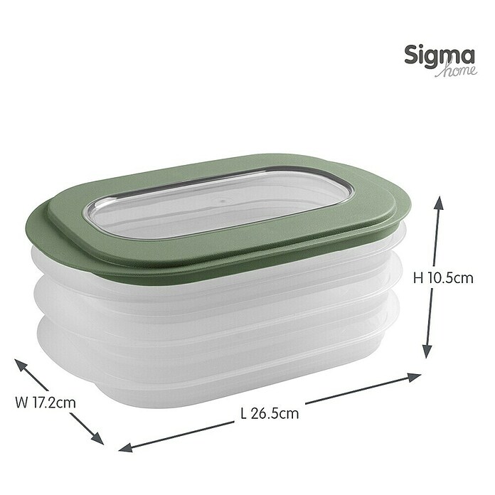 Sunware Frischhaltedose für Fleisch- und Wurstwaren (L x B x H: 17,2 x 17,2 x 10,5 cm, Transparent, Farbe Deckel: Grün) | BAUHAUS