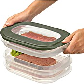 Sunware Frischhaltedose für Fleisch- und Wurstwaren (L x B x H: 17,2 x 17,2 x 10,5 cm, Transparent, Farbe Deckel: Grün) | BAUHAUS