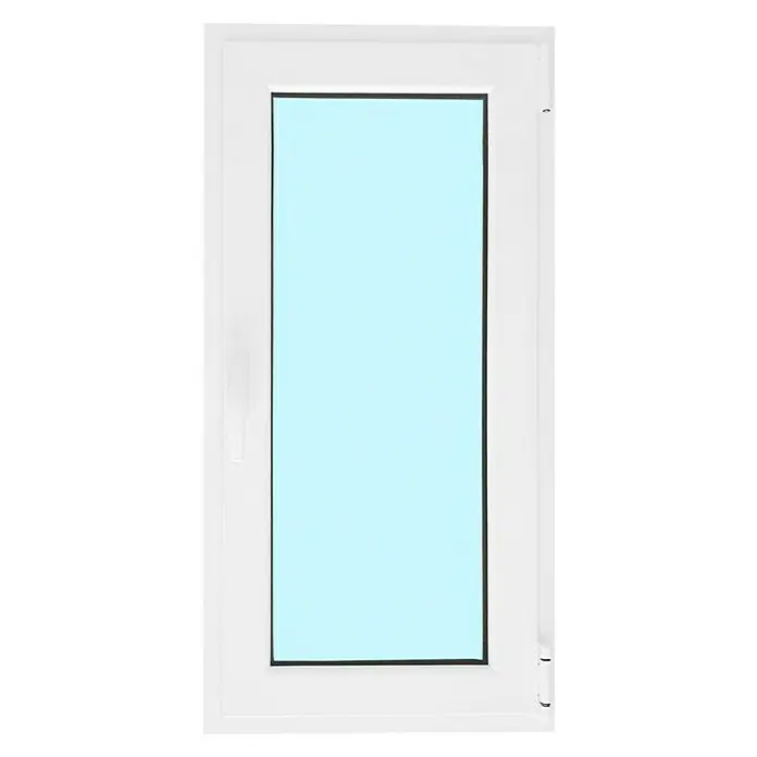 Solid Elements Ventana de aluminio practicable-oscilobatiente - 50 x 100 cm, Izquierda, Blanco - Puerta rectangular blanca con ventana de vidrio azul, ideal para casas modernas.