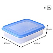 Sunware Gefrierdose Club Cuisine (0,7 l, L x B x H: 17,5 x 14 x 4,4 cm, Farbe Deckel: Blau) | BAUHAUS