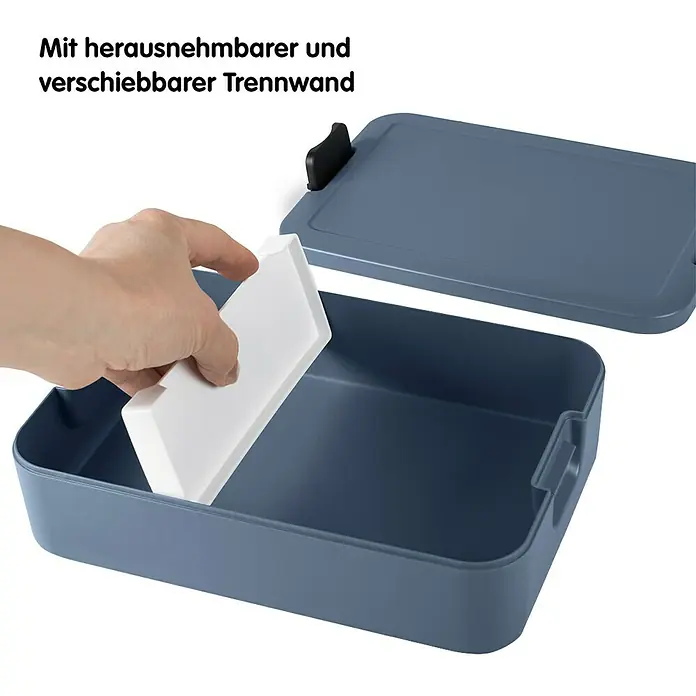 Sunware Sigma home Lunchbox Food to go - L x B x H: 24 x 17 x 6,5 cm, Blau - Lunchbox mit herausnehmbarer und verschiebbarer Trennwand, ideal für individuelle Mahlzeiten unterwegs.