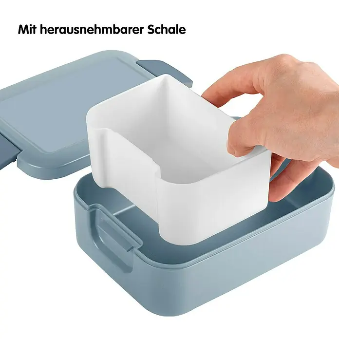 Sunware Sigma home Lunchbox - L x B x H: 17 x 12,3 x 6,1 cm, Blau - Die blaue Lunchbox mit herausnehmbarer, weißer Schale ist ideal für den Transport von Speisen. Praktisch und leicht zu reinigen.
