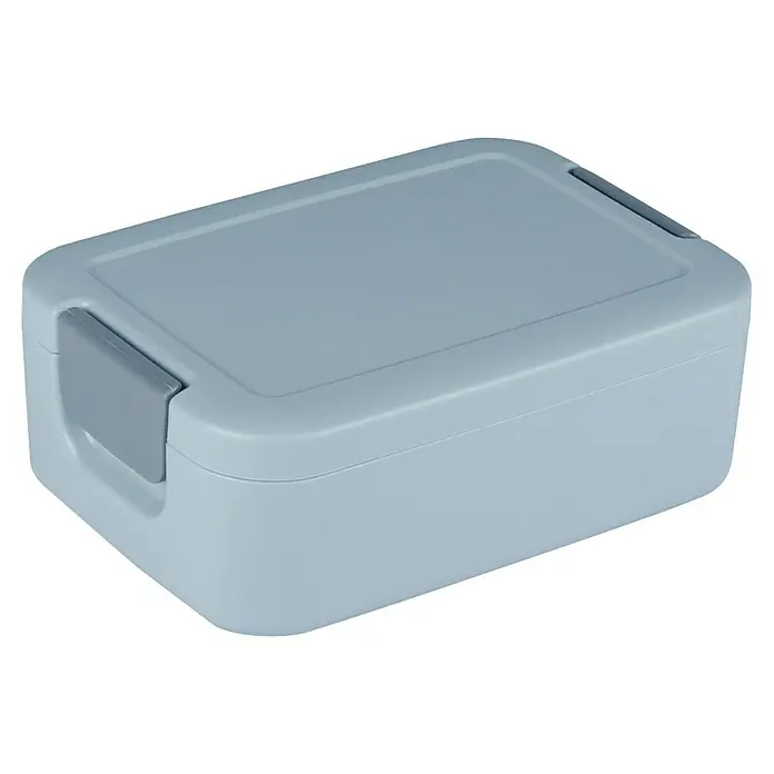 Sunware Sigma home Lunchbox - L x B x H: 17 x 12,3 x 6,1 cm, Blau - Hellblaue Lunchbox mit grauem Verschluss, ideal für unterwegs, zum Frischhalten von Speisen und einfachen Transport von Mahlzeiten.