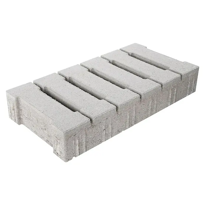 EHL Pflasterstein Modern Öko - Grau, 50 x 25 x 8 cm, Rechteckig - Grauer Pflasterstein mit sechs Aussparungen, ideal für Gartenwege und Terrassen. Robuste Bauweise für langlebige Außenbereiche.