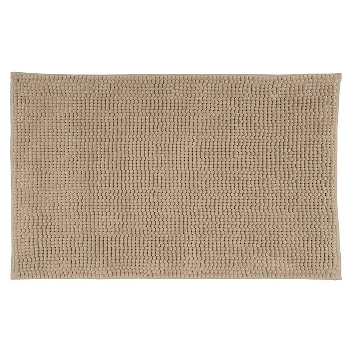 Camargue Badteppich Zottel50 x 80 cm, Light Grey, 100% Polyester - Ein quadratischer, beiger Badteppich mit Noppenstruktur für Komfort und Stil im Badezimmer. Ideal für ein weiches Gefühl unter den Füßen.
