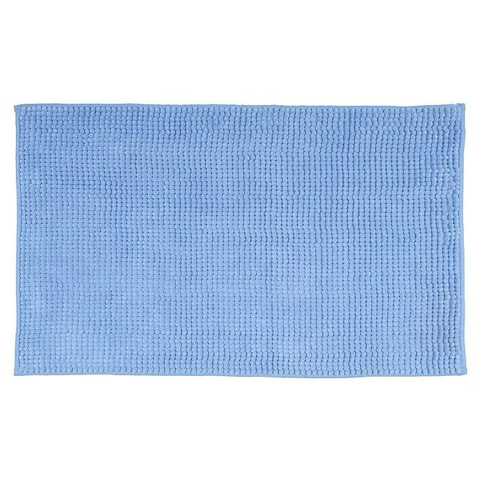 Camargue Badteppich Zottel - 50 x 80 cm, Blau, 100% Polyester - Helle, rechteckige Badematte in sanftem Blauton mit Noppenstruktur für zusätzlichen Komfort und Sicherheit im Badezimmer.