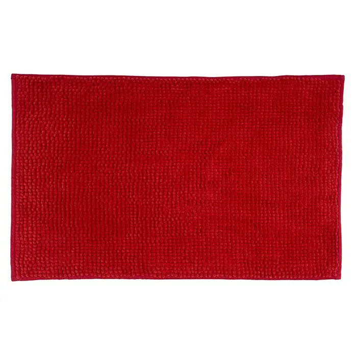 Camargue Badteppich Zottel50 x 80 cm, Rot, 100% Polyester - Roter Badteppich mit Noppenstruktur, der für Komfort und Sicherheit im Badezimmer sorgt. Seine weiche Textur fühlt sich angenehm unter den Füßen an.