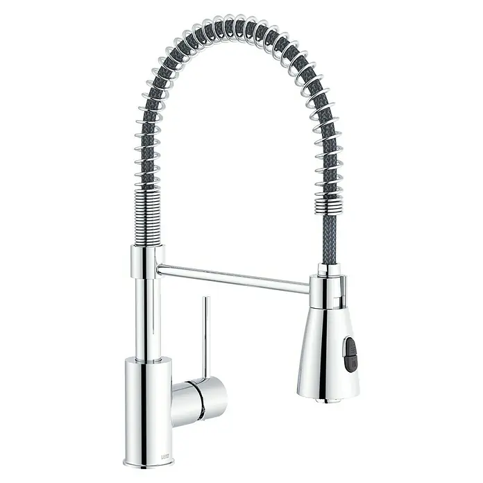 Lenz Spültischarmatur Kalani 2 - Chrom, Glänzend, Höhe: 46 cm, Messing - Verchromter Küchenhahn mit flexiblem Auslauf und Brausekopf für den modernen Kücheneinsatz.