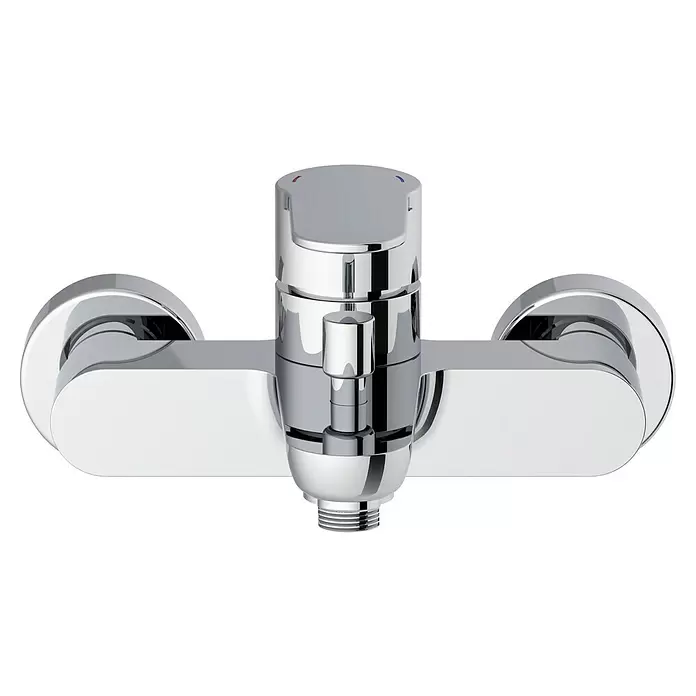 Lenz Badewannenarmatur Calista - Ausladung Armatur: 168 mm, Chrom, Glänzend - Verchromte Duscharmatur mit zentraler Temperaturregelung und Umsteller für Duschfunktionen.