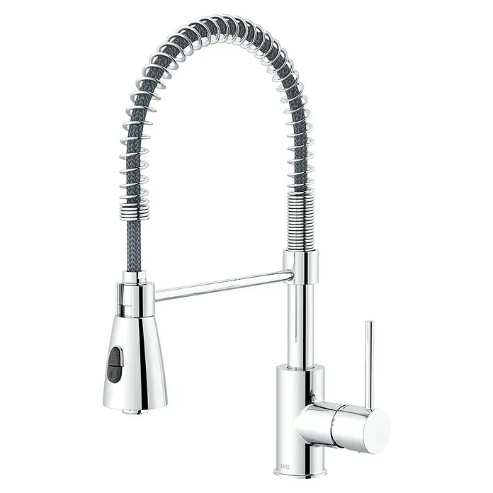 Lenz Spültischarmatur Kalani 2 - Chrom, Glänzend, Höhe: 46 cm, Messing - Moderner Küchenarmatur mit Chromoberfläche und flexibler Brause für eine komfortable Nutzung in der Küche.