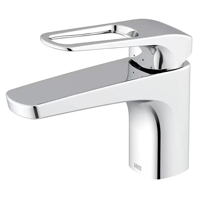 Lenz Waschtischarmatur Inoa - Chrom, Glänzend - Polierte Chrom-Einhebelarmatur für Badezimmer. Modernes Design, Warm-/Kaltanzeigen. Marke Lenz.