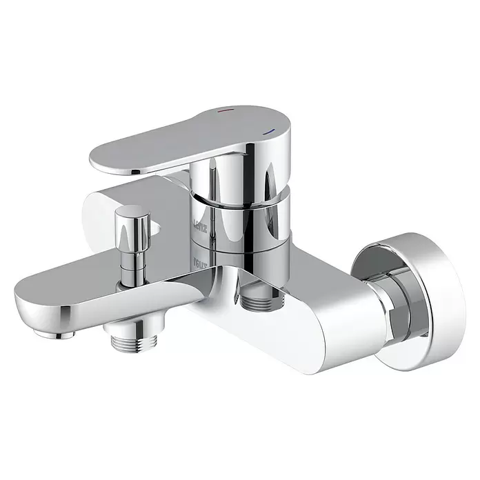 Lenz Badewannenarmatur Calista - Ausladung Armatur: 168 mm, Chrom, Glänzend - Polierter Chrom-Einhebel-Wannen- und Brausemischer mit Umstellknopf und Gewindeanschlüssen.