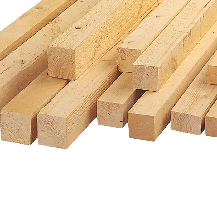 Rahmenholz200 x 9,8 x 9,8 cm, Fichte/Tanne, Sägerau - Bild von geschnittenen Holzstücken. Diese Holzstücke sind perfekt für Heimwerkerprojekte und Bauvorhaben.