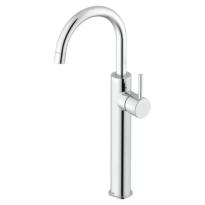 Lenz Waschtischarmatur Bow 2 - Chrom, Glänzend - Verchromter Küchen-/Badezimmerarmatur mit gebogenem Auslauf und Einhebelgriff.